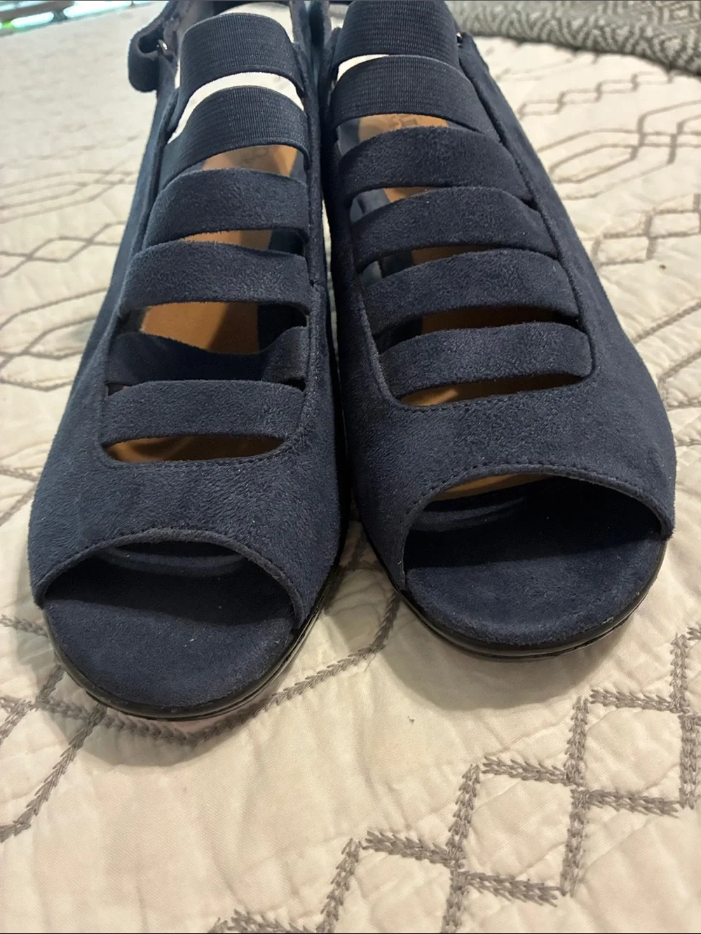 EuroSoft Women's Navy Slingback Strappy Sandals - Cushioned Comfort